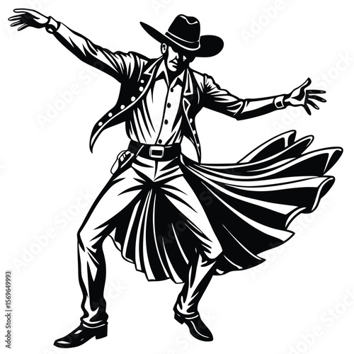 silhouette of a dancing man