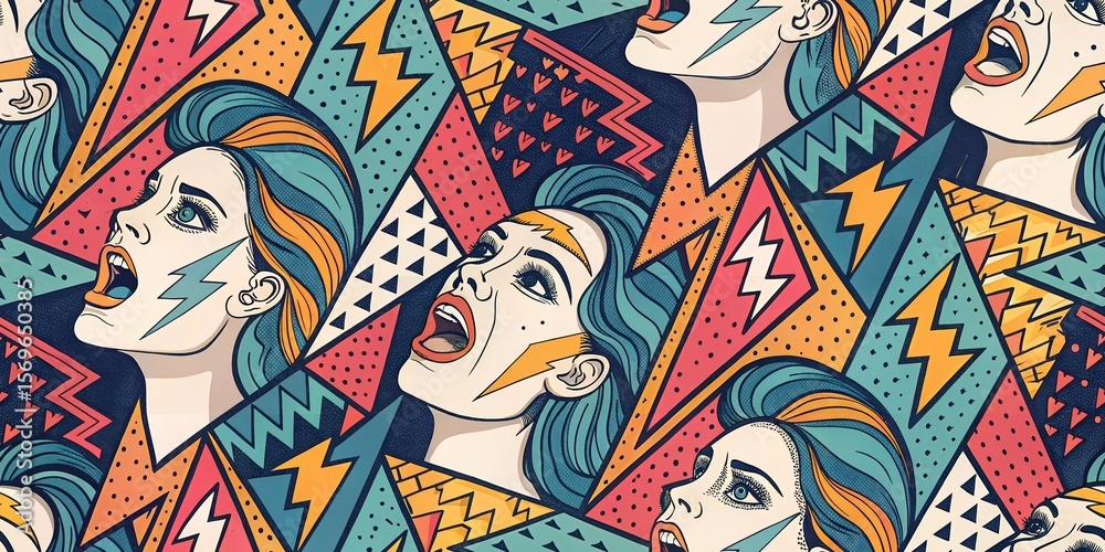Obraz premium art print of layered human expressions