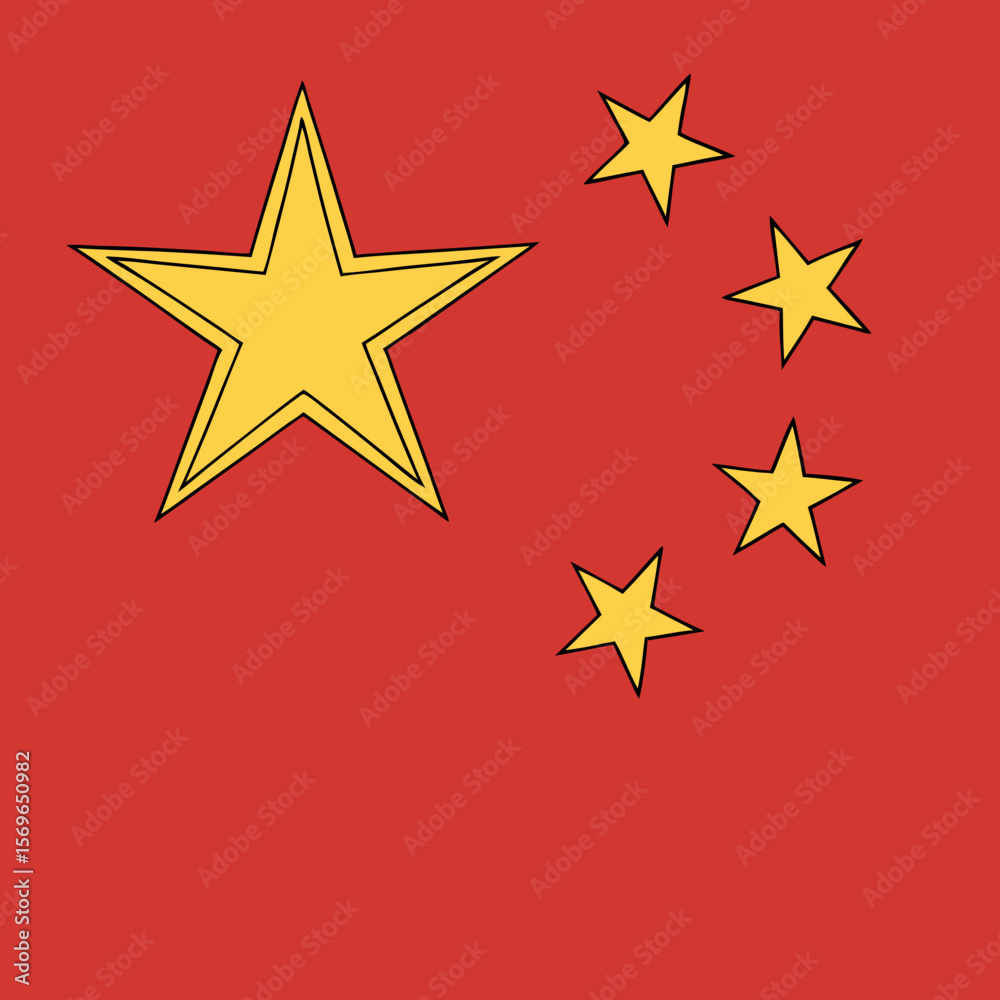 Obraz premium The china flag vector