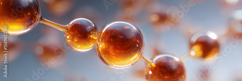 Lecithin A sleek 3D representation of lecithin molecules bonding with skin cells, enhancing cellular health and hydration