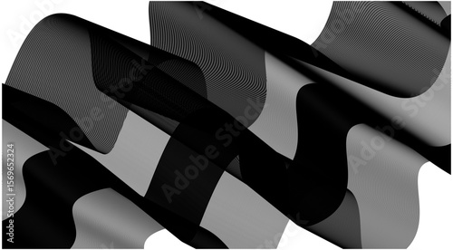 Wavy Blend Curved Black Color Abstract Background Design Vector Illustration
