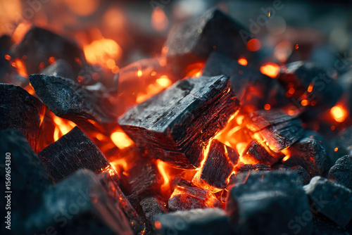 actively smoldering embers of fire