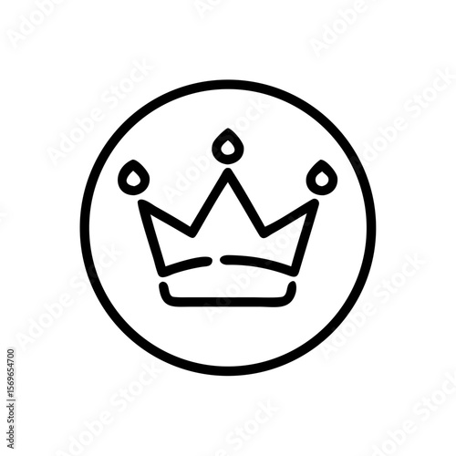 Crown Inside Circle Premium Badge Icon for Elite Membership Status