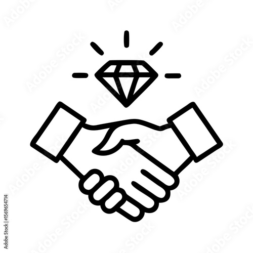 Handshake Over Luxury Icon for Elite Collaboration Partnerships