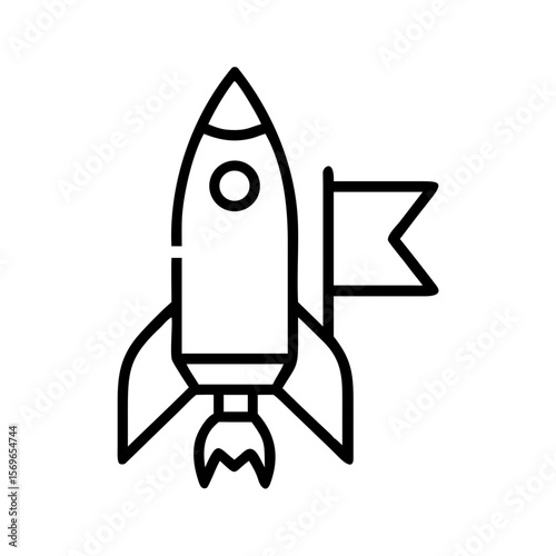 Rocket with Elite Flag Icon for Fast Lane Access Privilege