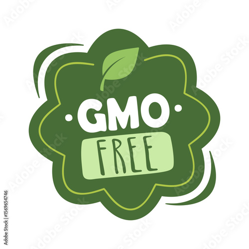 GMO free cartoon badge design