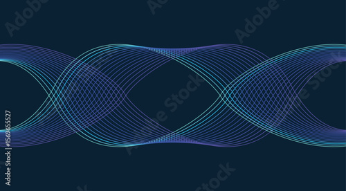 Wavy Blend Curved Background Blue Gradient Abstract Design Vector Illustration