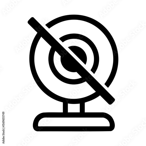 Webcam Off Icon Symbolizing Privacy in Remote Meetings and Disabling Video During Virtual Conference Calls