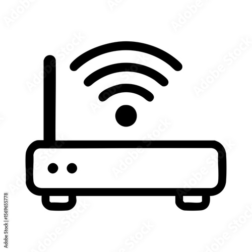 Wi-Fi Router Icon Representing Stable Internet Connection for Remote Work and Online Communication