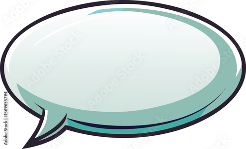 Oval speech bubble with a bold thick outline, cartoonish, for clear talking scenes