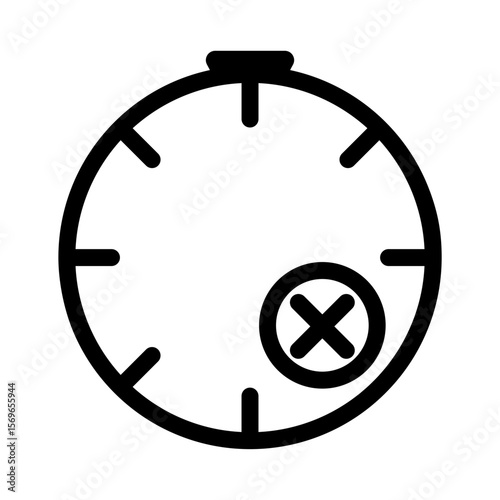 Timer Cancel Icon for Missed Deadline, Time Expiry, or Task Cancellation Notifications