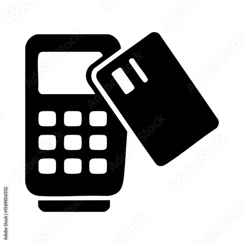 Credit Card Payment Icon with POS Terminal for Digital Transactions