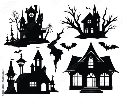 vector illustration of a halloween castle