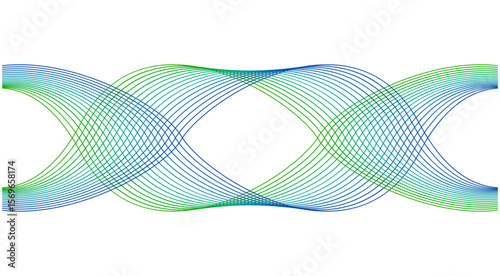 Wavy Blend Curved Green Cyan Gradient Abstract Background Design Vector Illustration