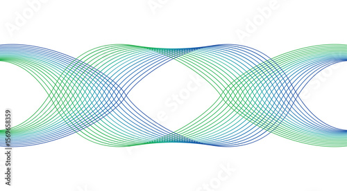 Wavy Blend Curved Green Cyan Gradient Abstract Background Design Vector Illustration