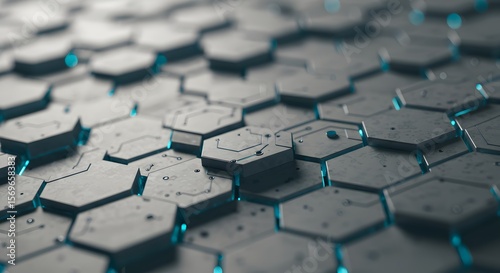Abstract Hexagon Pattern Futuristic Technology Background