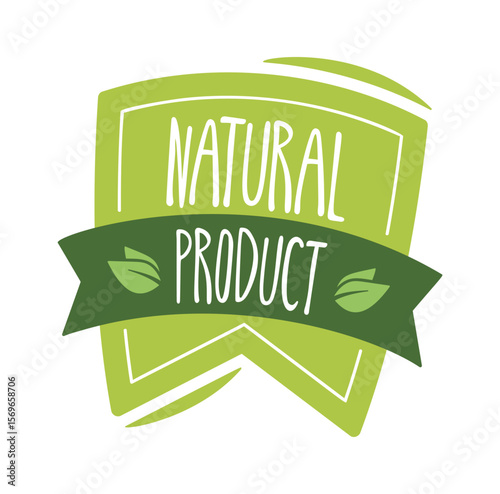 Natural product green badge design