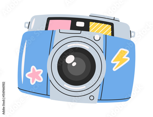 Vintage photo camera hand drawn