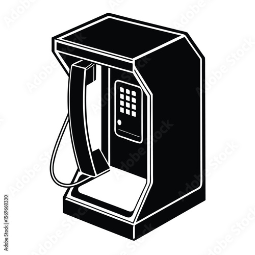 vector illustration of a payphone