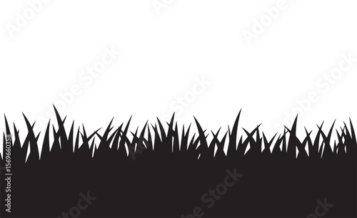 Stylized black silhouette of grass against a white background