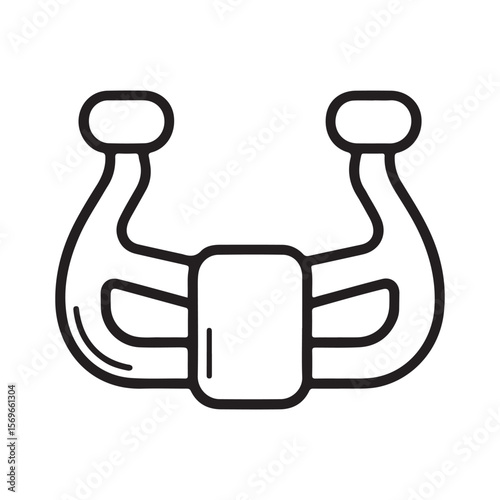 Airplane Control Stick Icon Black Outline joystick