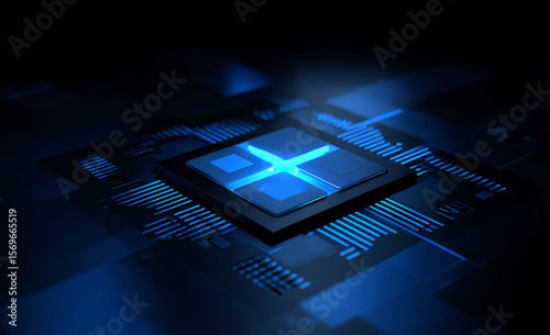 Advanced Microchip with Illuminated Circuitry