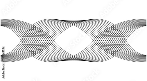 Wavy Blend Curved Background Black Abstract Design Vector Illustration