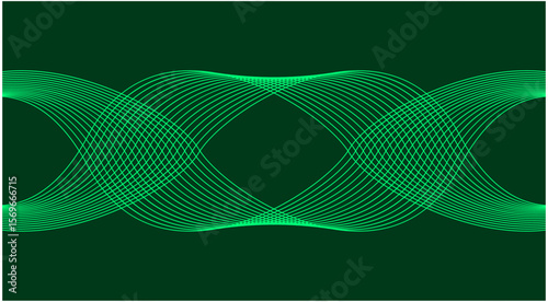 Wavy Blend Curved Background Green Cyan Abstract Design Vector Illustration