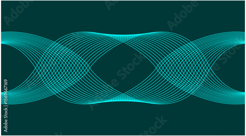 Wavy Blend Curved Background Blue Cyan Abstract Design Vector Illustration