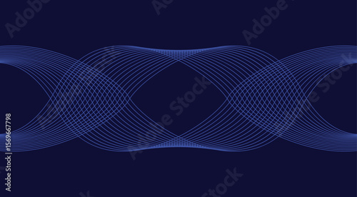 Wavy Blend Curved Background Blue Abstract Design Vector Illustration