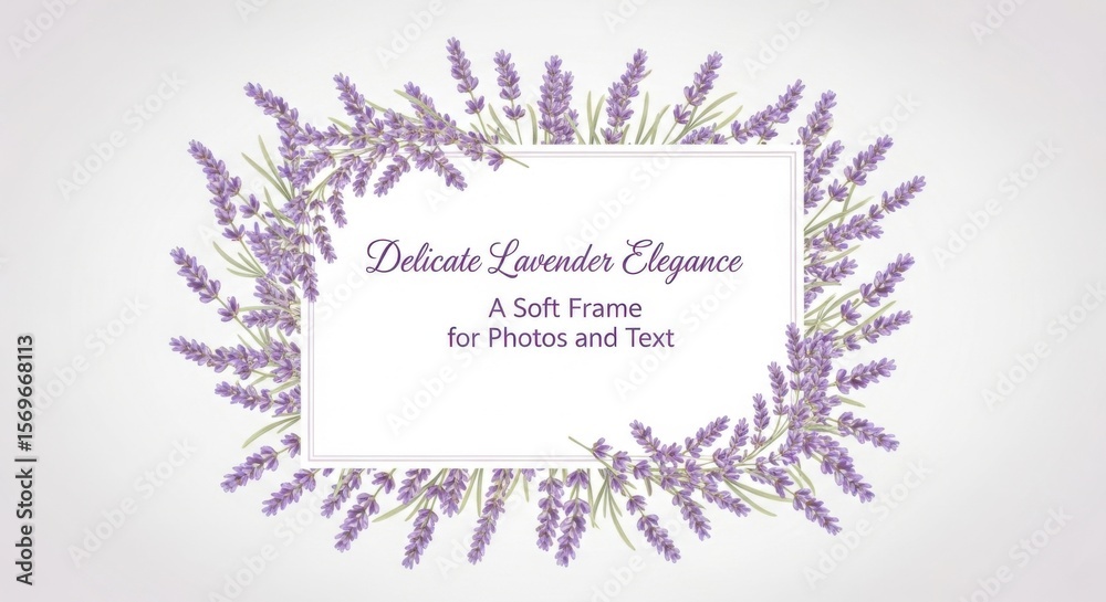 Fototapeta premium Delicate Lavender Elegance A Soft Frame for Photos and Art