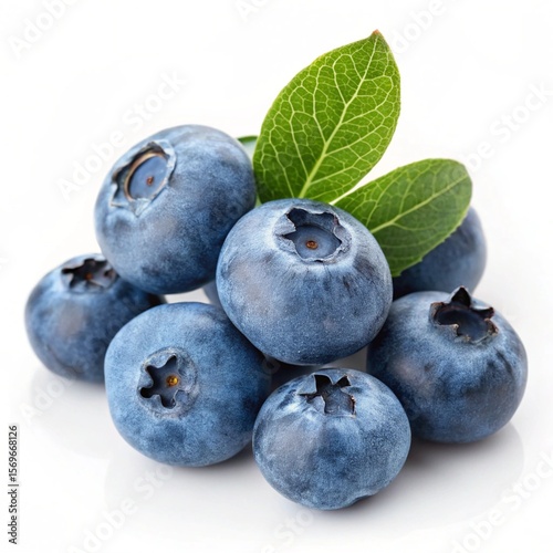 blueberries on a white background