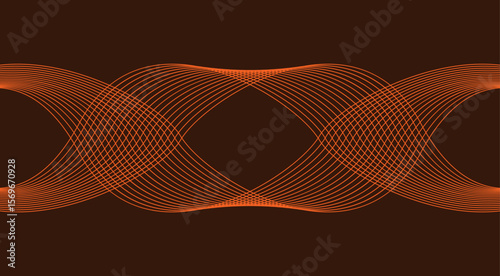 Wavy Blend Curved Background Orange Abstract Design Vector Illustration