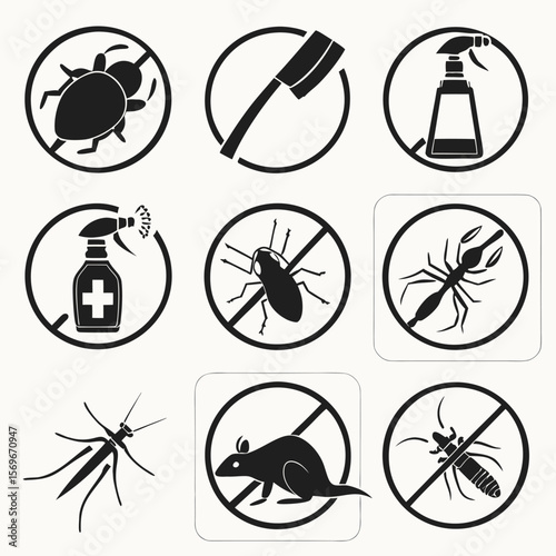 Mosquitoes, icon set. Mosquito repellent, protection, linear icons. bracelet, refills, spray, cream, mosquito net. Line with editable stroke