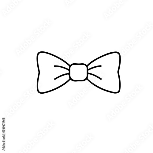 Simple black outline drawing of a bow tie.