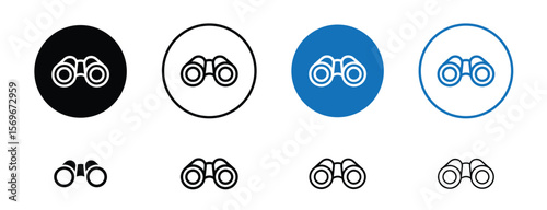 Set of pixel perfect colored Binoculars icon , 1 Silhouette, 1 unexpanded, Binoculars icon symbolizing exploration and observation.