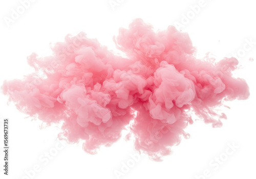 Wallpaper Mural A fluffy pink smoke cloud with a watercolor texture isolated on transparent background Torontodigital.ca
