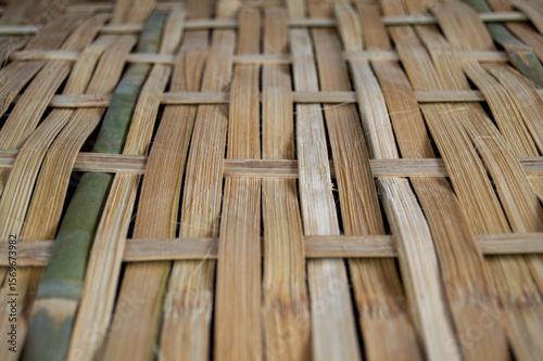 natural bamboo woven background photo
