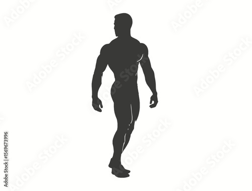 A muscular man silhouette with confident pose