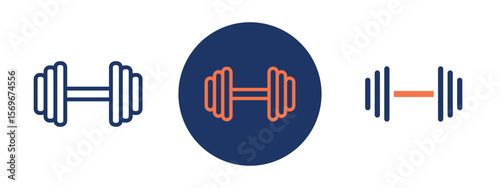 Set of pixel perfect colored Gym icon new, 1 Silhouette, 1 unexpanded, Modern gym icon representing health and fitness.