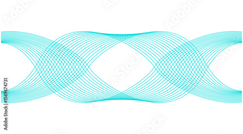 Wavy Blend Curved Cyan Abstract Background Design Vector Illustration