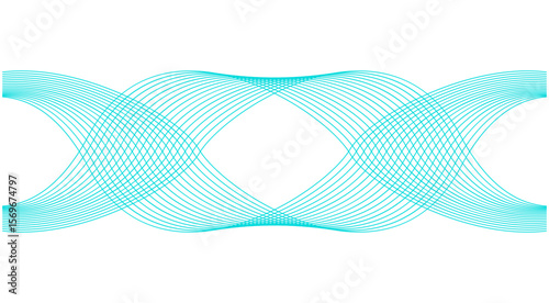 Wavy Blend Curved Cyan Abstract Background Design Vector Illustration