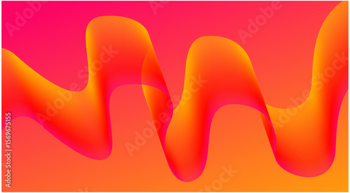 Wavy Blend Abstract Curved Background Orange Colorful Design Vector Illustration