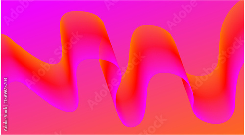 Wavy Blend Abstract Curved Background Colorful Pink Design Vector Illustration