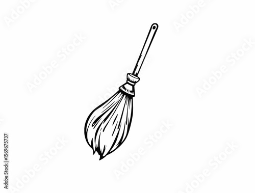 Lineart broom vector 