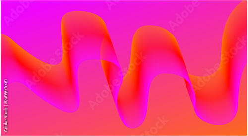 Wavy Blend Abstract Curved Background Colorful Pink Design Vector Illustration