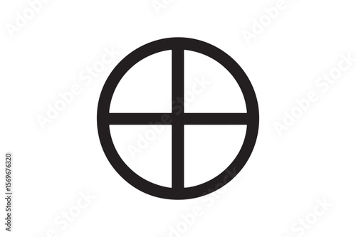 medicine wheel icon silhouette vector art illustration on white background