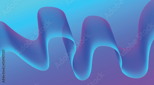 Wavy Blend Abstract Curved Background Blue Colorful Design Vector Illustration