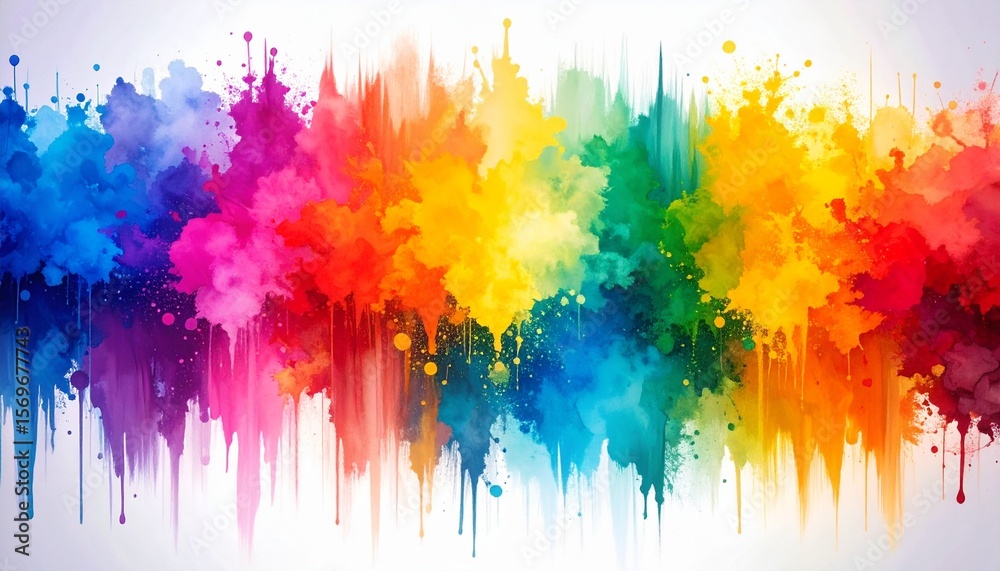 Fototapeta premium Faded Ink Overlays and Cracked Paint in Colorful Layers