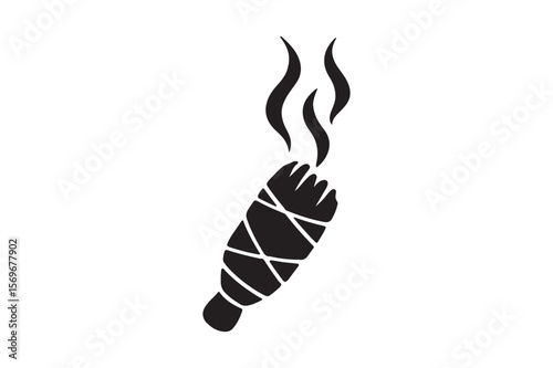 smudging bundle silhouette vector art illustration on white background